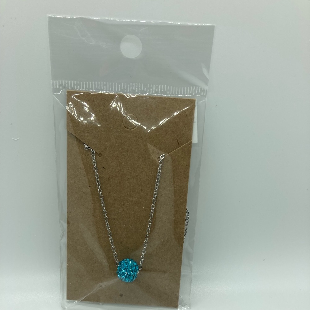 Turquoise Rhinestone Bead Necklace - Picture 5 of 5